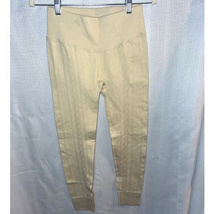 Joy Lab Women's Leggings 7/8 High rise Seamlessly knit ivory Size M